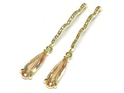 Long crystal drop earring