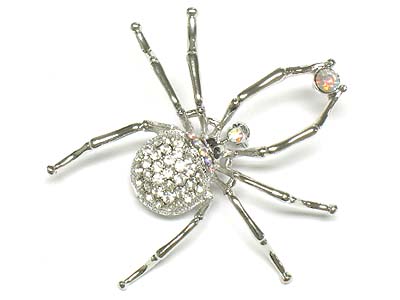 Crystal spider brooch