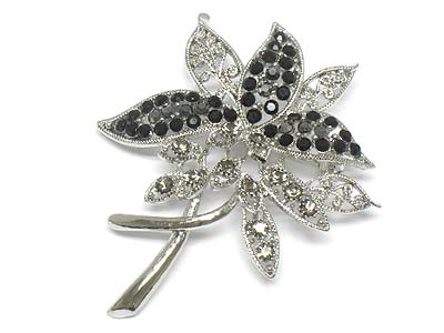 Crystal flower brooch