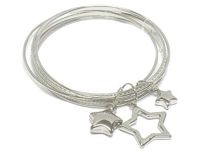 Multi metal star charms bangle 