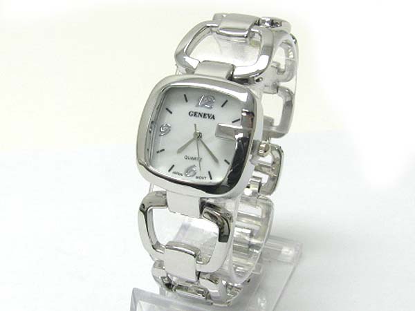 Designer style metal chain link watch