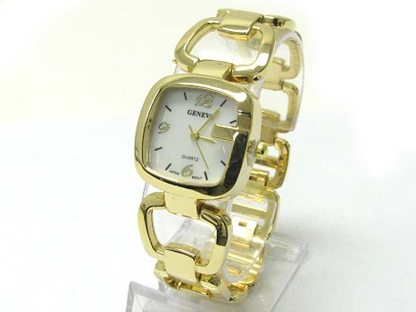 Designer style metal chain link watch