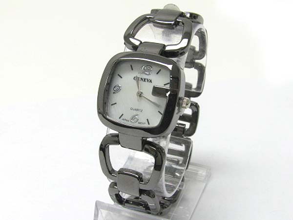 Designer style metal chain link watch