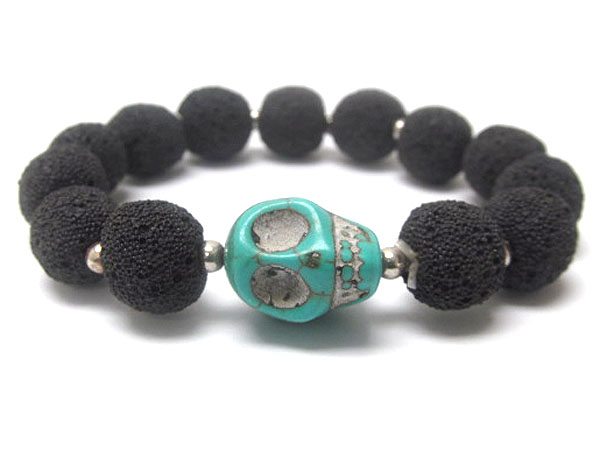 Sponged acrly color and skull stretch bracelet