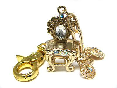 Crystal deco anitique chair  key chain charm