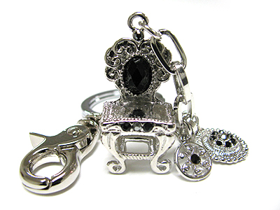 Crystal deco anitique chair  key chain charm