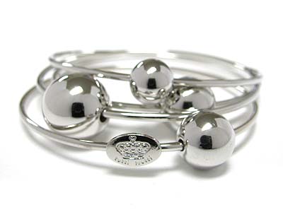 Tutti frutti metal ball triple bangle