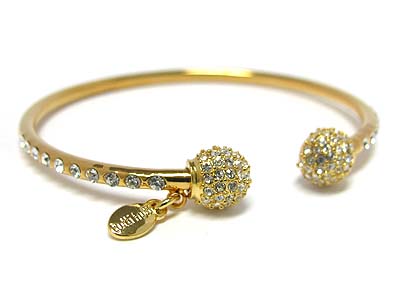 Tutti frutti crystal ball edge cuff bangle