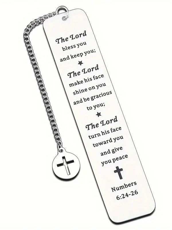 Religious inspiration stainless steel bookmark - numbers 6:24-26