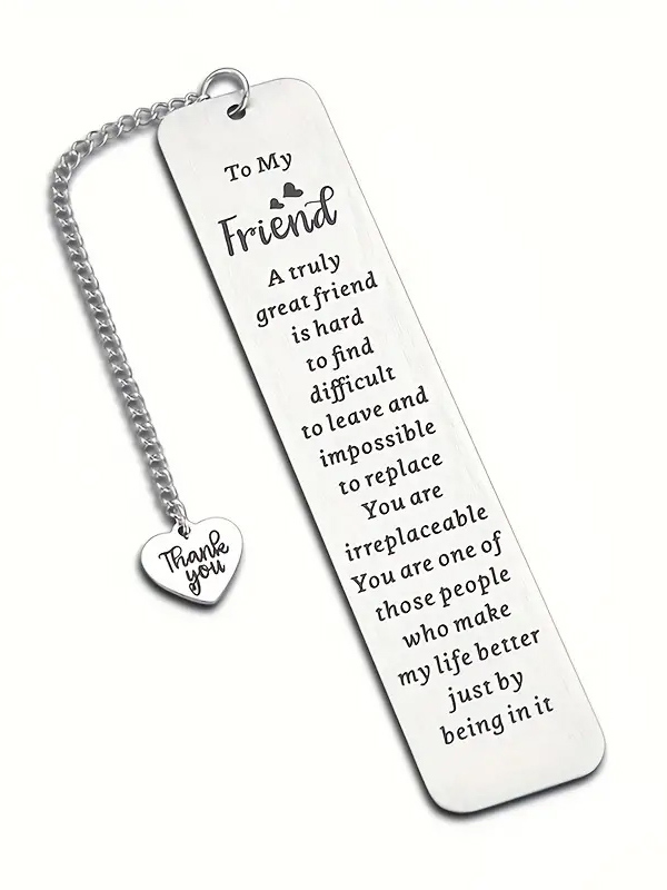 Friendship inspiration stainless steel bookmark