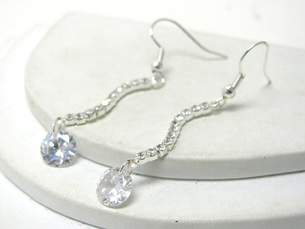 Crystal stud drop earrings