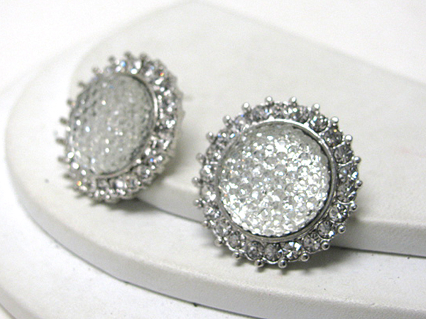 Acrylic and crystal stone deco earrings