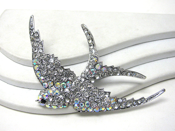 Crystal stud pigeon pin or brooch