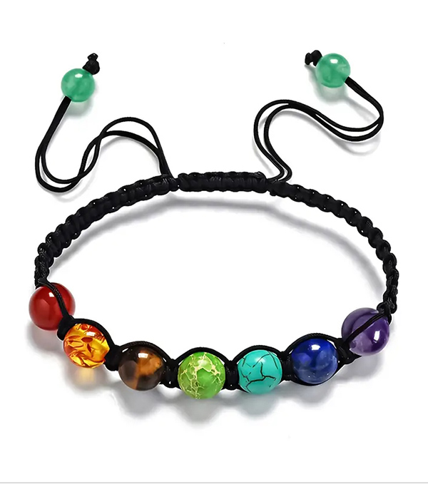 Balance bead pull tie bracelet