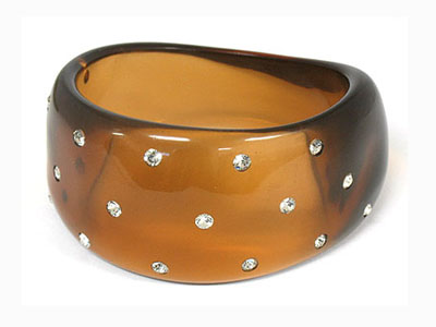 Crystal stud fall tone acryl bangle