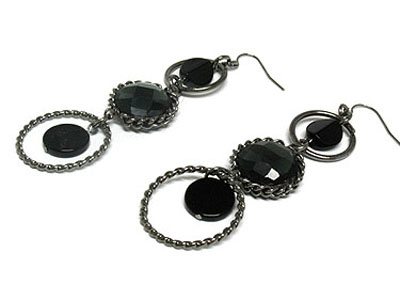 Genuine onyx triple level drop earring