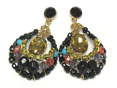 Acryl beads deco crystal dangle earring