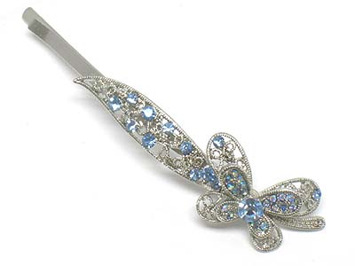 Crystal butterfly hair pin