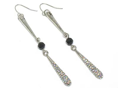 Crystal bar drop earring