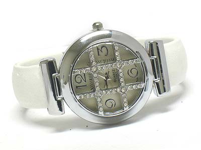 Designer inspired  crystal deco bangle watch