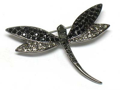 Crystal deco dragonfly brooch