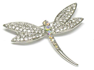 Crystal deco dragonfly brooch