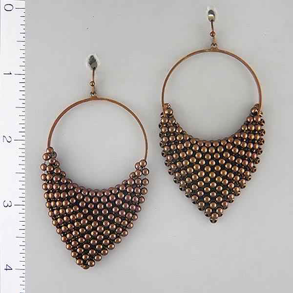 Metal mesh triangle drop fashion hoop earring - hoops