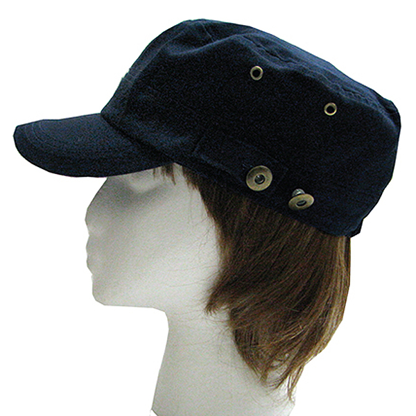 Solid army cap with buttons