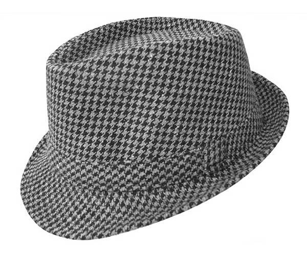 100% polyester houndtooth pattern fedora