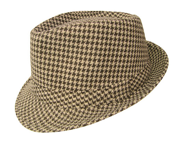 100% polyester houndtooth pattern fedora