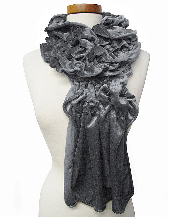 Rouched velvet scarf