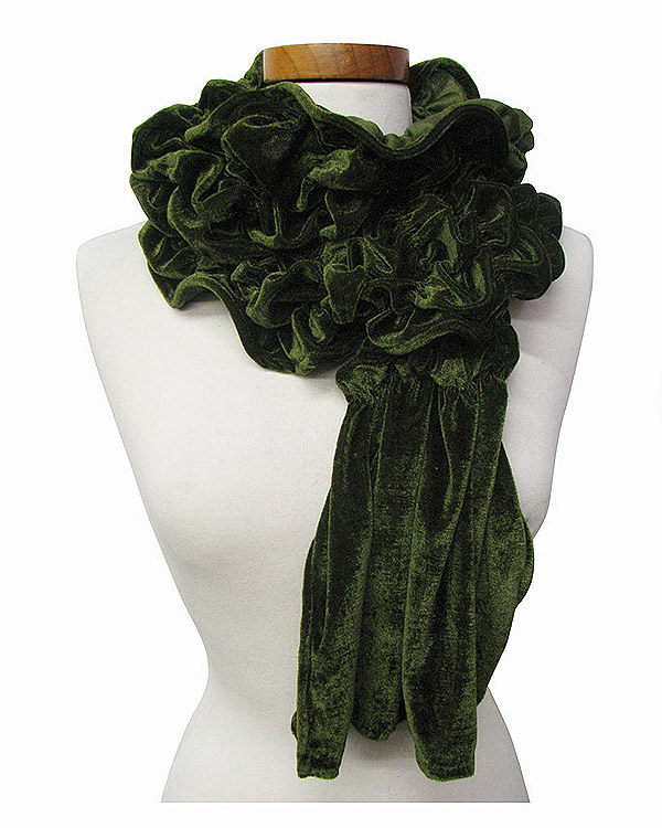 Rouched velvet scarf