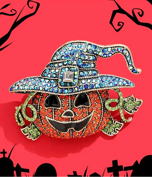 Halloween theme pumpkin brooch