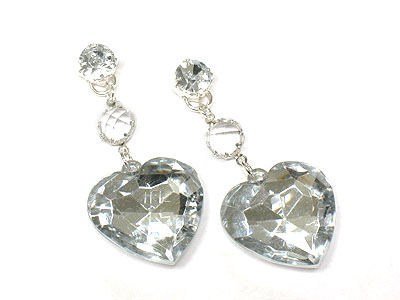 Expoxy stone heart drop earring