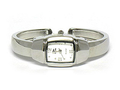 Basic metal fashion cuff watch