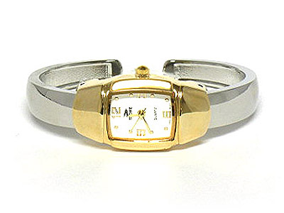 Basic metal fashion cuff watch