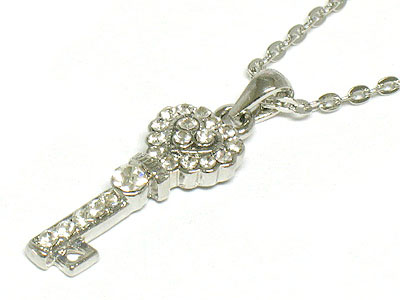 Crystal key necklace