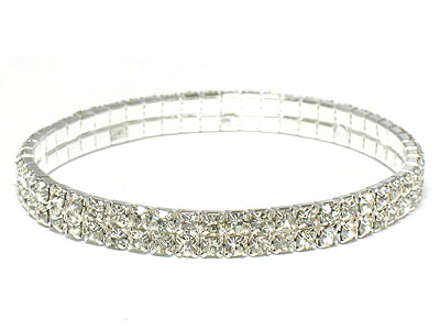 Rhinestone double line stretch bracelet