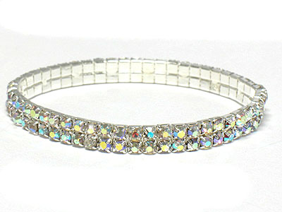 Rhinestone double line stretch bracelet