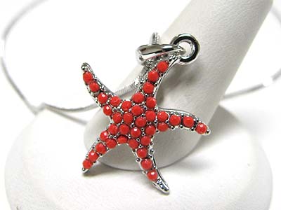 Made in korea whitegold plating starfish pendant necklace