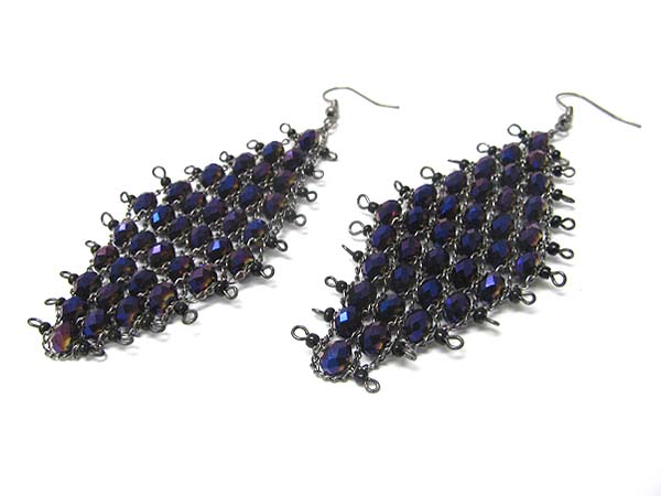 Crystal cut glass beads quilt earring