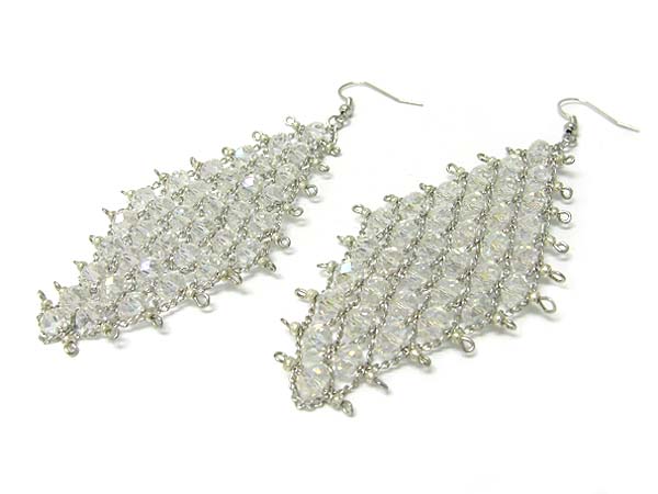 Crystal cut glass beads quilt earring