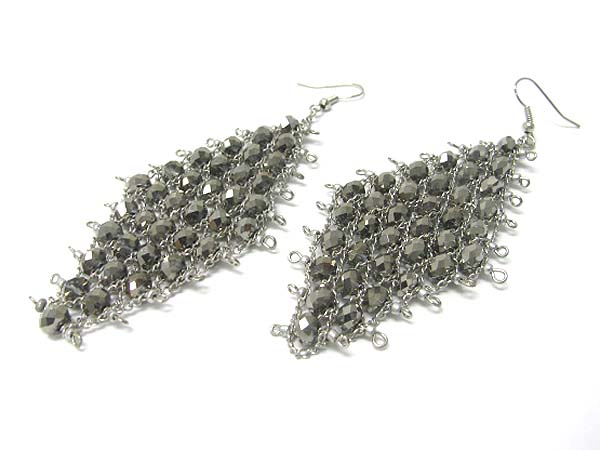 Crystal cut glass beads quilt earring