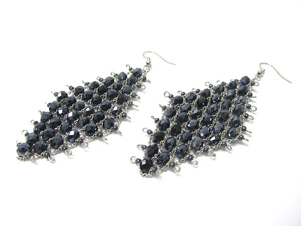 Crystal cut glass beads quilt earring