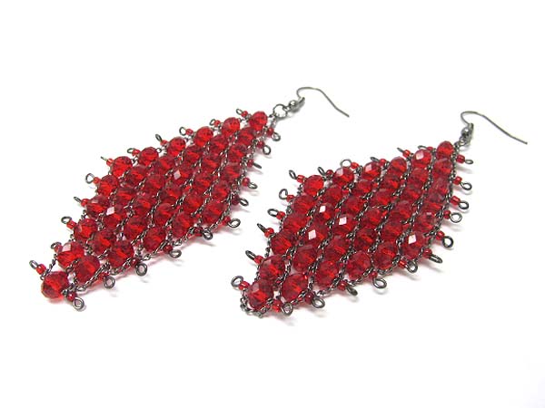 Crystal cut glass beads quilt earring