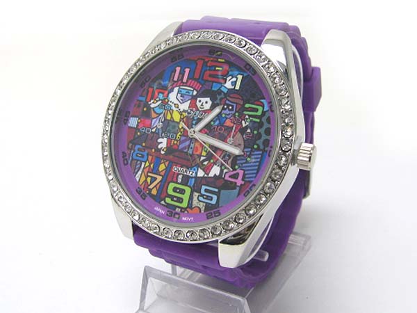 Picasso paint background fashion rubber band watch 