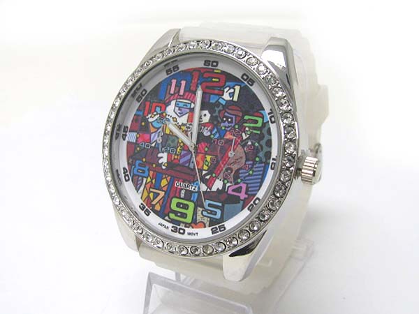 Picasso paint background fashion rubber band watch