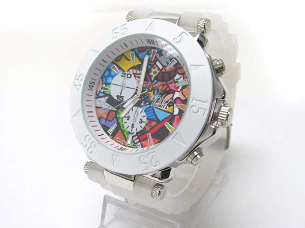 Picasso paint background fashion rubber band watch