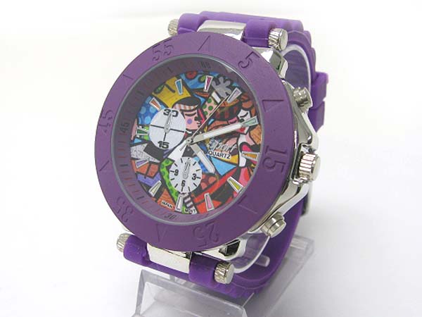 Picasso paint background fashion rubber band watch