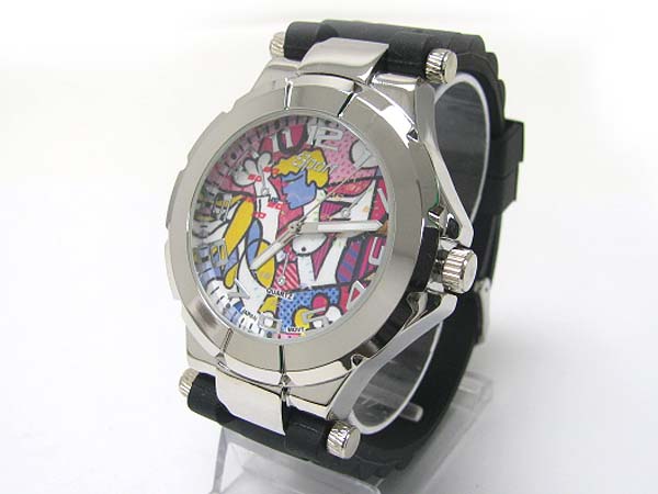 Picasso paint background fashion rubber band watch 